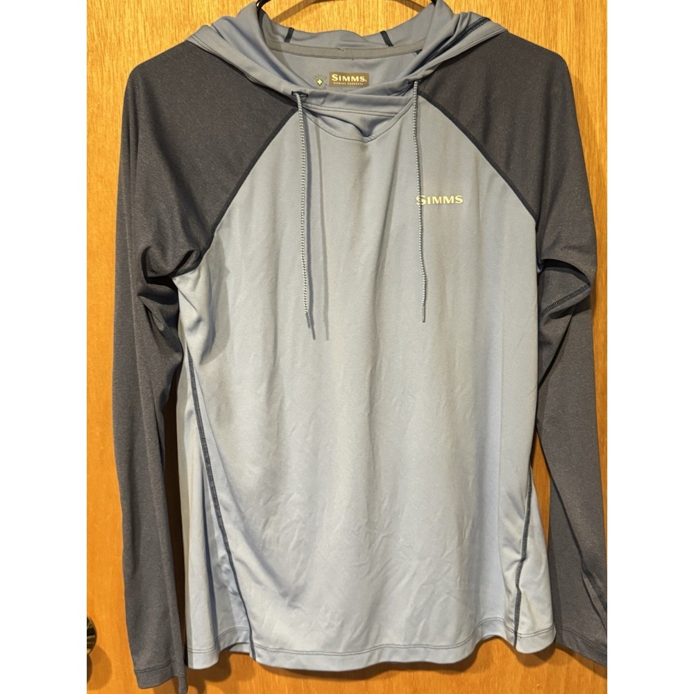 Simms Women's SolarFlex Hooded Shirt Top Sz SP Blue Fishing Outdoor (W1)